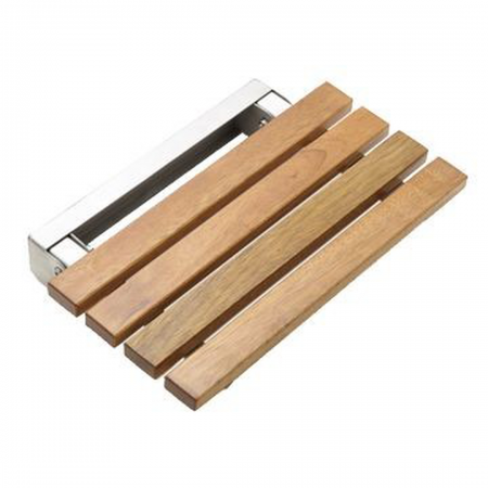 Stunning shower seat brushed s/s & timber